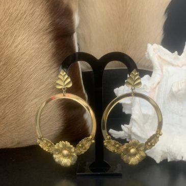 Pendientes de Metacrilato y Swarovski color oro