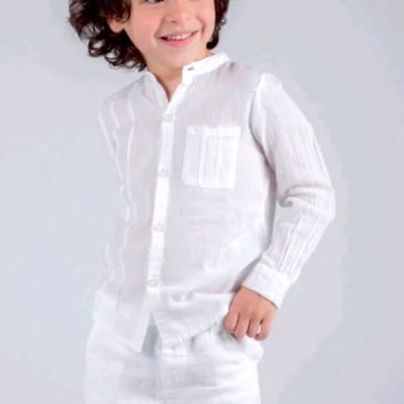 Pantalón corto blanco ibicenco de algodón para niño