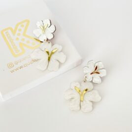 Pendientes amanecer doble blancos