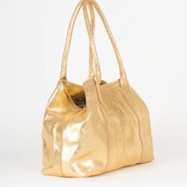 Bolso Carol de piel color oro