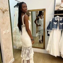 Vestido ibicenco largo blonda