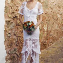 Vestido ibicenco largo blonda