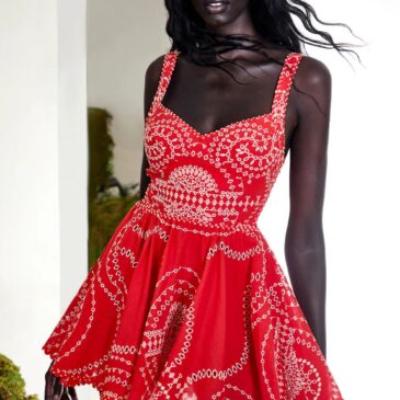 Vestido ibicenco corto rojo Birdie