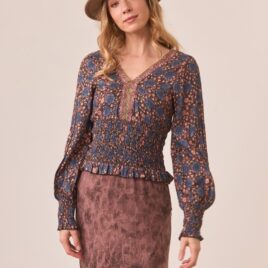 Camisa estampada nido de abeja