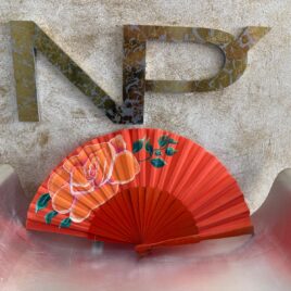 Abanico Camelia naranja