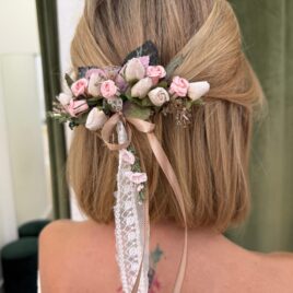 Tocado de rosas para comunión