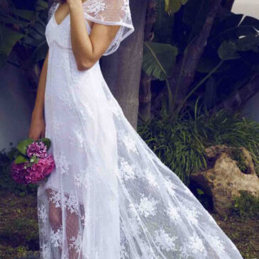 Vestido ibicenco de novia largo blanco Florentina