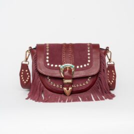 Bolso bandolera Amal de piel granate