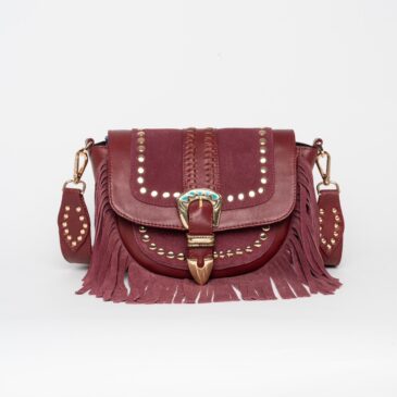Bolso bandolera Amal de piel granate