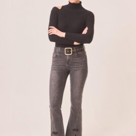 Pantalón vaquero gris con abertura