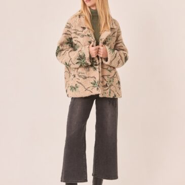 Abrigo corto borreguito fantasía Ivory