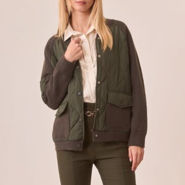 Chaqueta Bomber combinada Khaki
