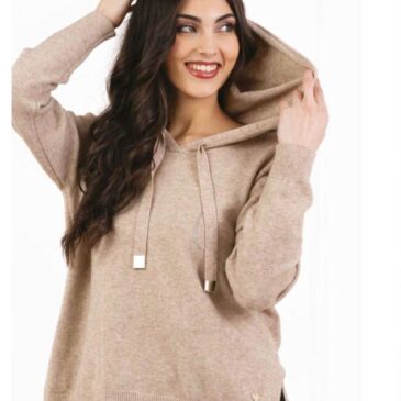 Jersey con capucha Beige