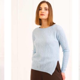 Jersey celeste abertura y trenzas