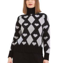 Jersey de corazones con cuello alto