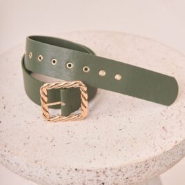 Cinturón con hebilla trenzada verde
