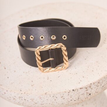 Cinturón hebilla trenzada Black