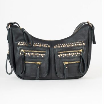 Bolso en piel Boho negro