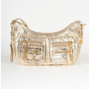Bolso piel boho en oro