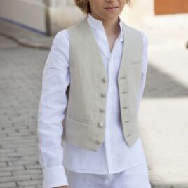 Conjunto de tres piezas de Comunion en lino