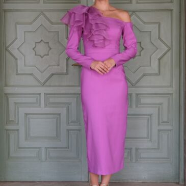 Vestido Midi de fiesta color rosa Tarifa