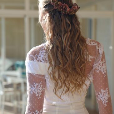 Tocado flor de cristal para Novia