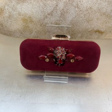 Bolso fiesta broche de lujo granate