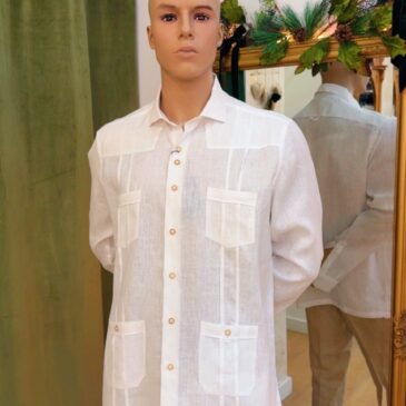 Camisa guayabera con cuello camisero