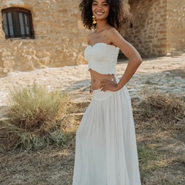 Top ibicenco blanco  Milis Crop