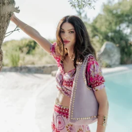 Bolso de piel Canden malva