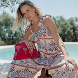 Bolso Palm Velvet fucsia