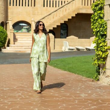 Conjunto verde claro aire de verano