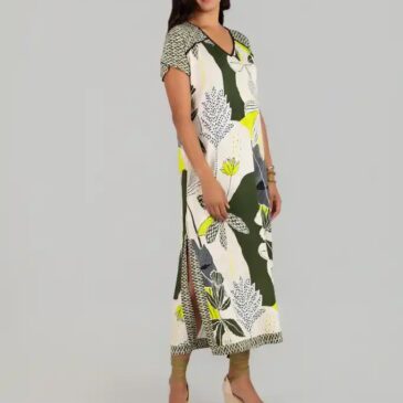 Vestido Maxi hojas midi