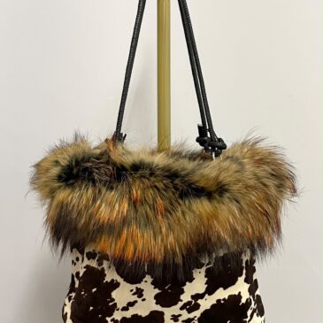 Bolso de pelo beig natural estilo vaca