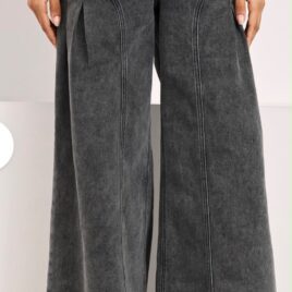 Jeans gris ancho de pinza